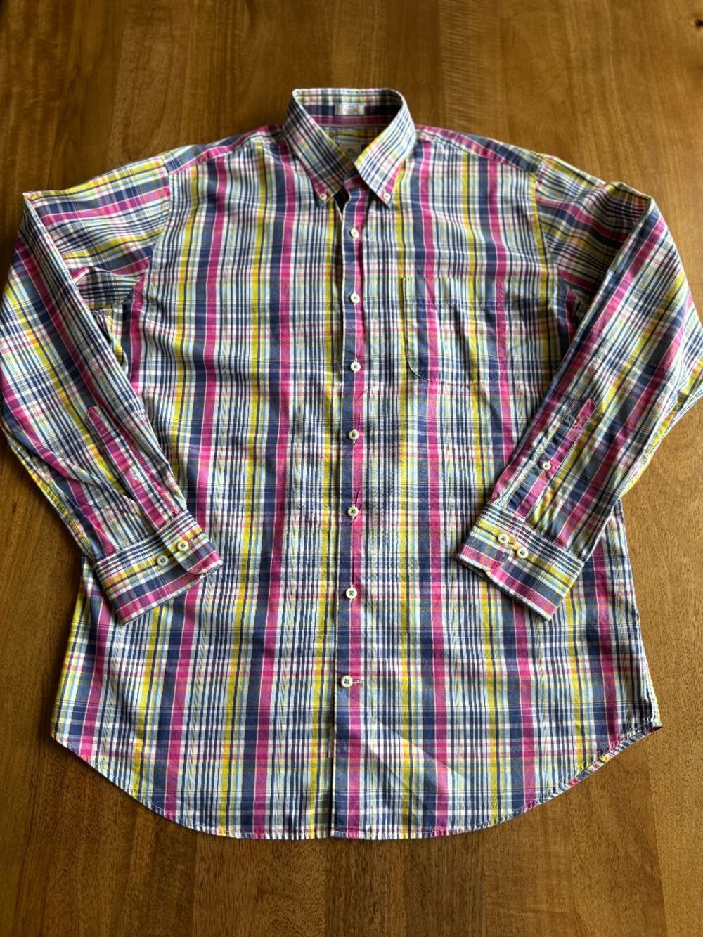 Peter Millar Men's Plaid Multicolor Button Front Shirt Size Large